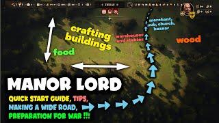 Manor Lord quick start guide, tips, making a wide road, preparation for war | Just Gameplay