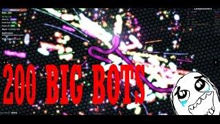 Slither.io//200 BIG BOTS!!!//VERY FAST MASS!!!//