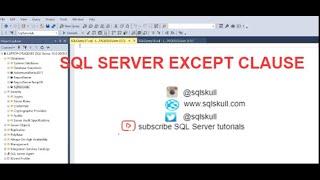 Except Clause in SQL Server