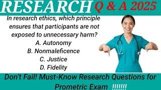 Prometric Exam 2025:Top Nursing Research Questions & Answer You Can’t Miss! Saudi,Qatar,Kuwait,Oman.