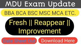 mdu exam datesheet 2022 | mdu datesheet 2022