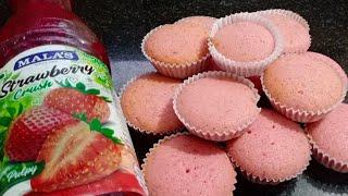 Tasty Cup Cakes using fruit Crush| Strawberry cup cakes| ക്രഷ് ചേർത്ത് രുചികരമായ കപ്പ്‌ കേക്ക്