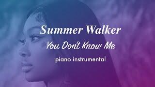 Summer Walker - You Don't Know Me | Piano Instrumental (Karaoke & Lyrics)