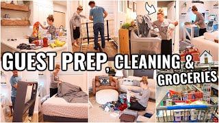 PREPPING FOR GUESTS! CLEAN, GROCERY SHOP, ORGANIZE & GUEST PREP WITH ME | 2022 CLEANING MOTIVATION