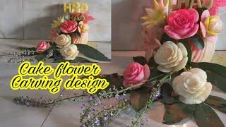 CAKE FLOWER CARVING BIRTHDAY SET UP