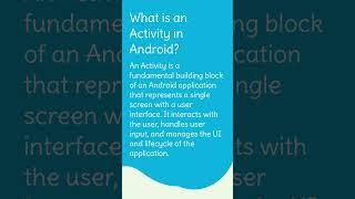 What is an Activity in Android ?