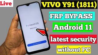 VIVO Y91 FRP BYPASS ANDROID 11 WITHOUT PC | VIVO 1811 Google account bypass latest security New tric