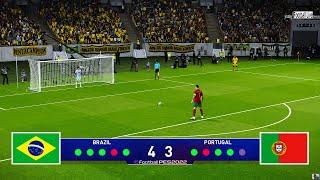 eFootball PES 2022 Mod | Realistic Penalty Shootout | Brazil vs Portugal | C.Ronaldo vs Neymar