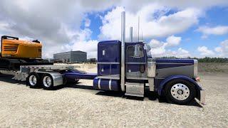 Moving a Big Excavator - (Custom Painted 379) - CAT Power - American Truck Simulator