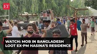 Chicken to chairs…; watch visuals of Bangladeshi mob looting Ex-PM Sheikh Hasina’s residence