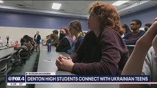 Ukrainian teens discuss Russian war with Denton High School students