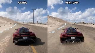 Forza Horizon 5 - PC Ultra vs Very Low - Graphics Comparison (1080p)