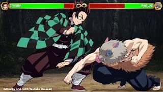 Tanjiro VS Inosuke With Healthbars | Demon Slayer | Kimetsu no Yaiba