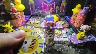 Coin pusher episode 79 high risk bonus ducks pokemon mario buggy slime Asmr NEW cool ducks