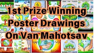 Van Mahotsav Drawing ideas| Van Mahotsav Chart Project Making ideas | Plant Trees Save trees drawing