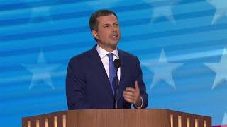 Secretary Pete Buttigieg addresses the DNC