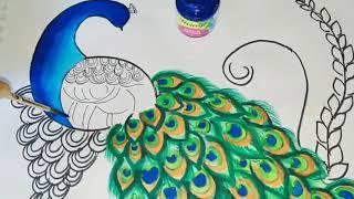 Beautiful Peacock  Composition|Easy Steps for Peacock  Composition|Anjali's Art Perfectionist|