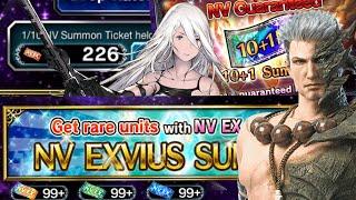 OVER 600 SUMMONS! | Final Fantasy Brave Exvius - Using ALL My EX Tickets for NieR!