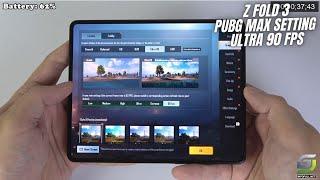 Samsung Galaxy Z Fold 3 test game PUBG Ultra 90 FPS