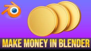 Blender for designers: 3D coins icon.