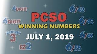 P70.9M Jackpot Megalotto 6/45, EZ2, Suertres, 4Digits and Grand Lotto 6/55 Draw | July 1, 2019