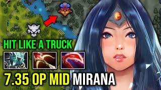 7.35 OP MID MIRANA Brutal Crit Raining Arrow Unlimited Shock DPS Hit Like a Truck 11K MMR Dota 2