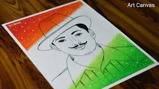 BHAGAT SINGH  Drawing With oil Pastel / Step by Step / Republic day /  lndependence day Special