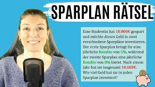 SPARPLAN RÄTSEL (KANNST du das LÖSEN?)