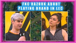 FNC Razork About Playing BRAND in LEC 