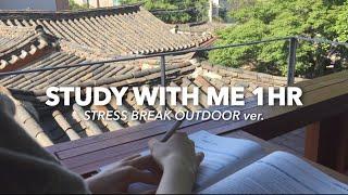 '기와, 나무 그리고 바람 ' 아웃도어 스터디윗미 1HR STUDY WITH ME (REAL TIME, REAL SOUND OUTDOOR ver.)