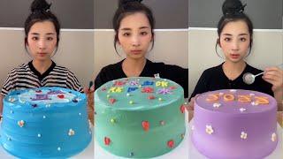 ASMR Eating Most Delicious Creamy Cake  ( soft chewy sounds ) 크림 케이크 먹방  MUKBANG Satisfying