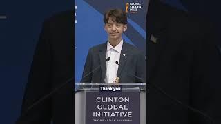 Chegg.org Global Student Prize 2022 winner Igor Klymenko speech at Clinton Global Initiative