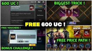 FREE 600 UC  X Suit Biggest Trick Leak | Free Bonus Challenge Voucher In Bgmi | FREE RP By Unipin