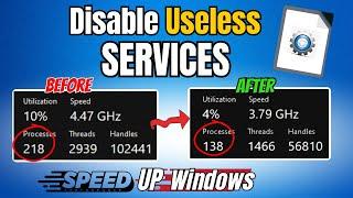 Disable Unnecessary SERVICES With ONE CLICK !! (Make Windows FASTER)