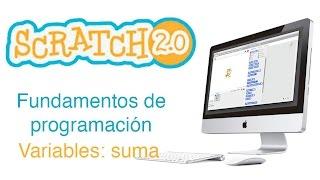 Variables operación suma con Scratch