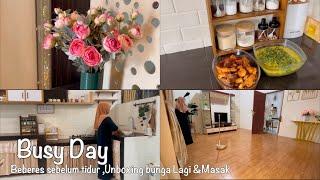 Beres Beres Rumah minimalis Sebelum tidur || Unboxing Bunga Lagi || Daily Vlog IRT Produktif
