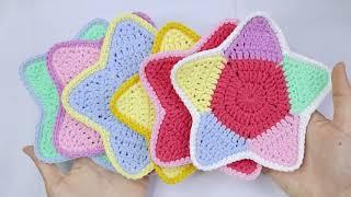 Easy Crochet Star Coaster Tutorial | Crochet Star | Chenda DIY