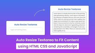 How to Auto Resize Textarea using HTML CSS & JavaScript