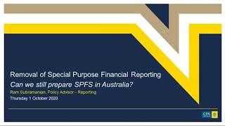 Removal of Special Purpose Financial Reporting | CPA Australia Webinar