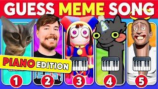 GUESS MEME SONG |  The Amazing Digital Circus, Chipi Chapa Cat, Toothless Dance | Piano Edition