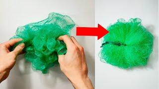 Repair your mesh bath - if a washcloth is unraveled - Take it and do it - How to tie a washcloth