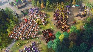 Age of Empires 4 - 4v4 INSANE NEVER SURRENDER Multiplayer Gameplay