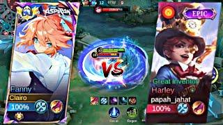 HARD GAME!! FANNY VS PRO HARLEY SOLO RANKED WHO WILL WIN?! - Mobile Legends