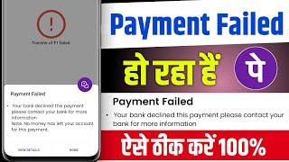 Your bank declined this payment please contact your bank for more information problem phonepe 2025