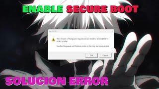 How to enable Secure Boot | Error VAN9003