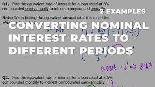 Converting Nominal Interest Rates to Different Compounding Periods