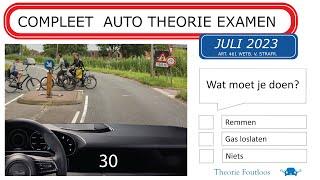 Compleet auto theorie examen juli 2023 - gevaarherkenning - kennis - inzicht - voorrang