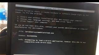 Windows failed to start, A recent hardware or software change