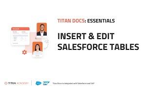 Salesforce Document Generation with Titan: Insert and Edit Tables