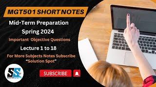 MGT501 Midterm Preparation 2024|MGT501 Midterm Past Papers|MGT501 Midterm Short Notes |#VU #MGT501